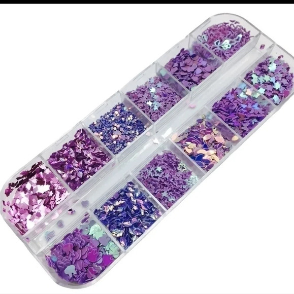 3D Laser Sequins Nail Art Glitter, Grids Nails Art Stickers, Nails Decals - Picture 1 of 4